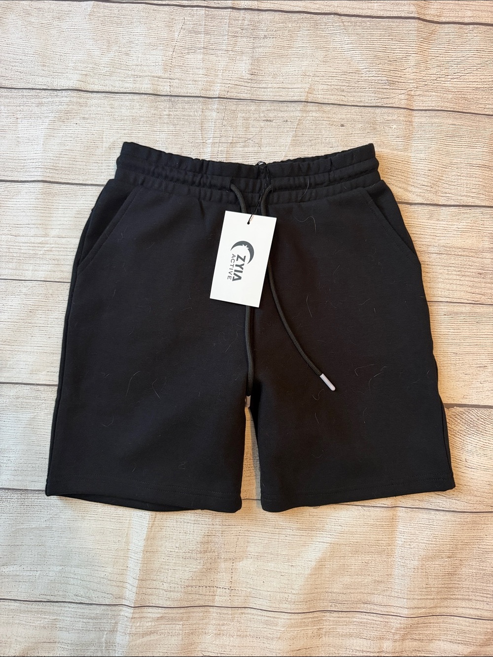 Kids Black Drawstring Knit Shorts- Zyia